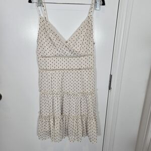 Trixxi Cream and Black Swiss Dot Mini Dress